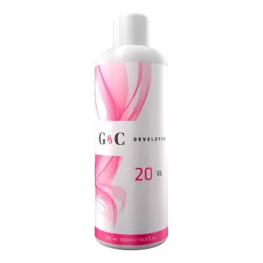 Gel and Cream 20 Volume Professional Lightening System Peroxide Developer with Collagen-Ideal for Sensitive Scalps, Gentle Lightening and Strengthening, 33.8oz /1lt, Ensures Even and Effective Results