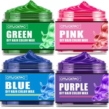 4 Colors Temporary Hair Color Wax,Blue Purple Pink...