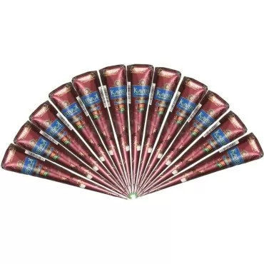 12 Pack Cones Natural Ready to Use Henna Paste Hai...