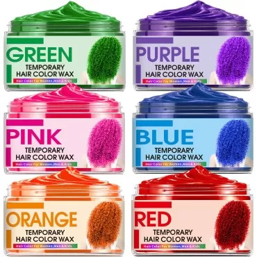 6 Color Temporary Hair Color Wax,Christmas Gifts,S...