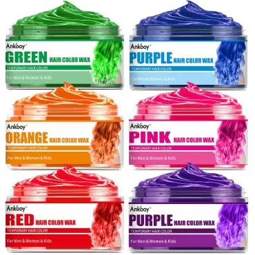6 Colors Temporary Hair Color for Kids,Hair Wax Co...