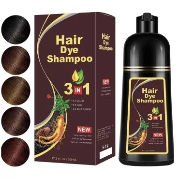 500ML Permanent Brown Hair Color Shampoo - Instant...