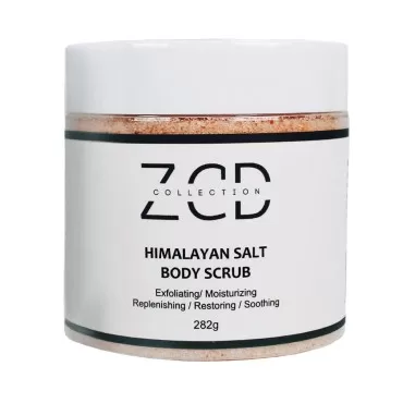 Dry Himalayan Salt Body Scrub | Rose | 282g | All Natural Ingredients Sweet Almond Oil, Grape Seed Oil, Jojoba Oil, Vitamin E, Aloe Vera | Exfoliating Moisturizing Replenishing Restoring Soothing