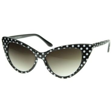 zeroUV - Women's Retro Polka Dot Oversize Cat Eye ...