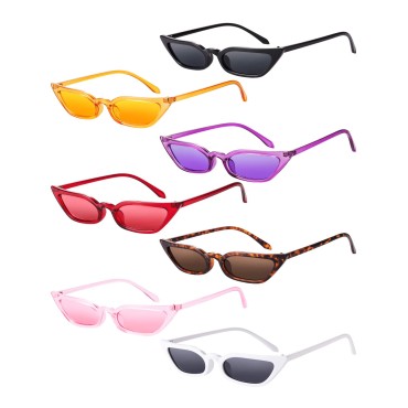 Zhanmai Retro Small Cat Eye Sunglasses Vintage Squ...