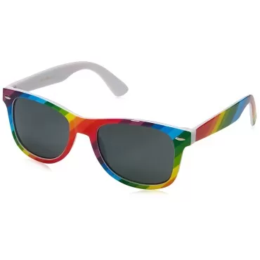 Retro Optix Sunglasses Classic 80's Vintage Style Design (Rainbow, Smoke)