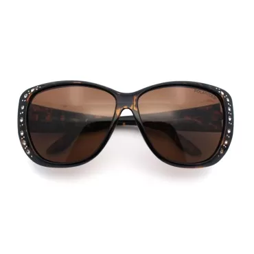 SA106 Polarized 55mm Fit Over OTG Butterfly Rhinestone Diva Sunglasses Shiny Tort