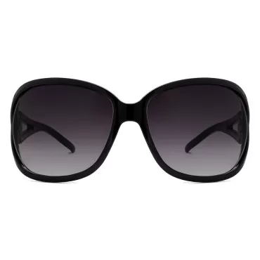 NYS Collection Oversize Sunglassesd for Women (Black Frame-Smoke Gradient Lens)