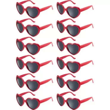 Blulu 12 Pieces Neon Colors Heart Shape Sunglasses...