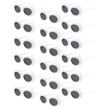 Blulu 18 Pack Retro Clout Oval Mod Thick Frame Rou...