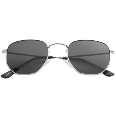 Kursan Hipster Hexagonal Polarized Sunglasses for Women Men Polygon Small Retro Metal Frame Mirrored Lens Sun Glasses, UV400 (Silver Frame/Black Lens)