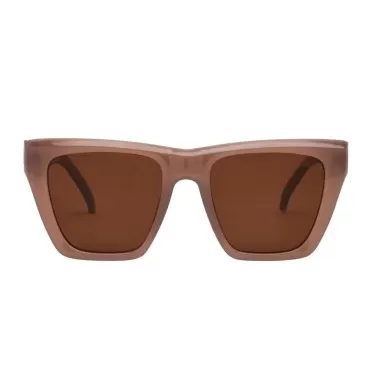 I-SEA Women's Ava Oversized Cat Eye Sunglasses | 100% UV Protection | Hydrophobic Coating | Polarized Lenses | Stylish Shades for Women - Dusty Rose Frame, Brown Polarized