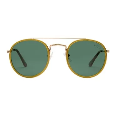 I-SEA Women's All Aboard Polarized Sunglasses - Womens Fashion Sunglasses with Scratch-Resistant Lenses, Trendy Sunglasses with Hand-Polished Metal Frame - Moss Frame, Green Polarized Lens