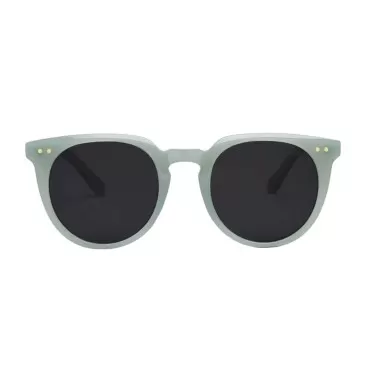 I-SEA Women's Ella Polarized Sunglasses - Round Sunglasses for Women, Womens Sunglasses with Scratch-Resistant Lenses, Trendy Sunglasses with Hand-Polished Frame - Sage Frame, Smoke Polarized Lens