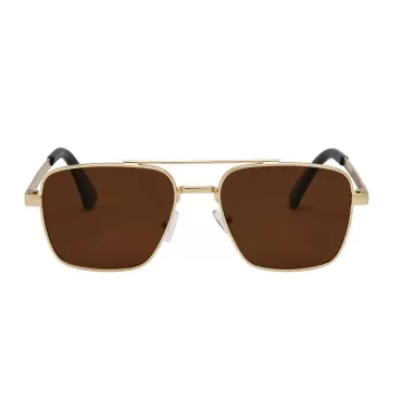 I-SEA Women's Brooks Polarized Sunglasses - Aviator Sunglasses for Women & Men, Trendy Sunglasses with Scratch-Resistant Lenses & Hand-Polished Frame - Gold Frame, Brown Polarized Lens