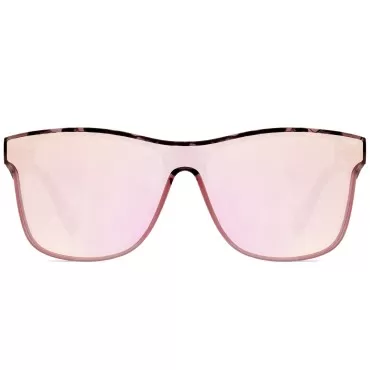 NYS Collection Polarized Trendy Sunglasses Lightweight Frameless Single Lens Women Men 100% UV Protection(Pink Tortoise Shell Pink Mirror Lens)