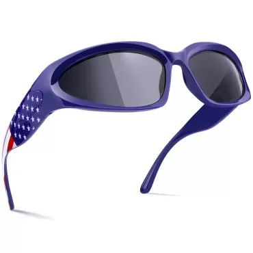 knliwkm Y2K Wrap Around Sunglasses Fashion Rave Metallic Chrome Space Alien Glasses Futuristic Shades Sports for Women Men