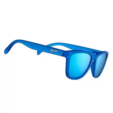 goodr Falkor's Fever Dream Polarized Sunglasses for Men & Women, Medium Sized (OG), Dark Blue Translucent Frame with Light Blue Mirrored Reflective Lenses, UV400 Protection, No Slip, No Bounce
