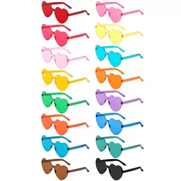 LYMOJOR 16 Pairs Heart Sunglasses for Women, Candy...