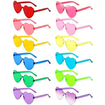 LYMOJOR 12 Pairs Heart Sunglasses for Women, Candy...