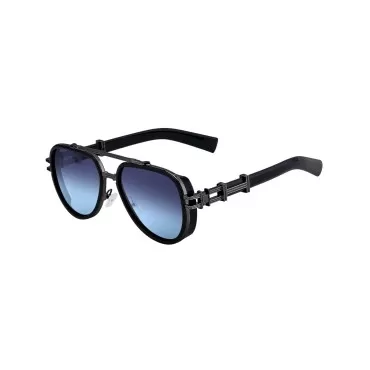 Polarized Aviator Sunglasses UV400 Protection for Men, Women - Vintage Gold Frame, Trendy Shades for Driving, Everyday Wear (Black Frame Gray Blue Lens, Hexagonal)