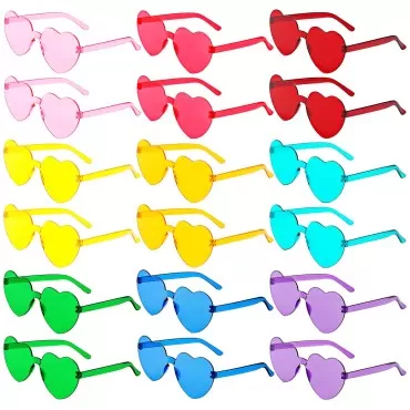 LYMOJOR 18 Pairs Heart Sunglasses for Women, Candy...