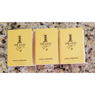 3 Paco Rabanne 1 One Million Men EDT .05 Oz/1.5 Ml...
