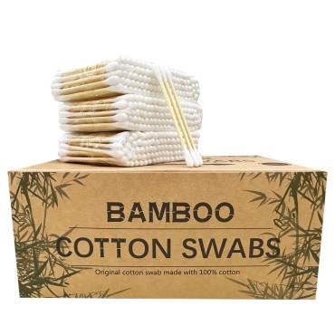 Bamboo Cotton Swabs, Wooden Cotton Swabs 1200pcs...