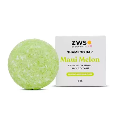 ZWS Essentials Maui Melon Shampoo Bar, Vegan Solid...