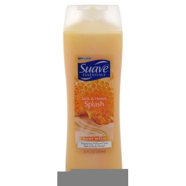 Suave Naturals Body Wash 15 Ounce Milk & Honey Splash (354ml) (3 Pack)