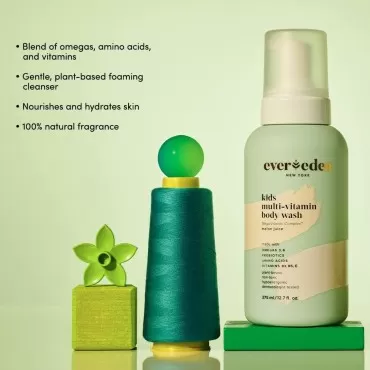 Evereden Kids Body Wash: Melon Juice, 12.7 fl oz. | Plant Based and Natural Kids Skin Care | Non-toxic and Organic Ingredients | Multi-Vitamin Skin Care for Kids