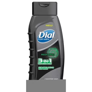 Dial for Men 3 in 1 Hair + Body + Face Revitalizing Body Wash, 16 Fl. Oz. (Pack of 2)