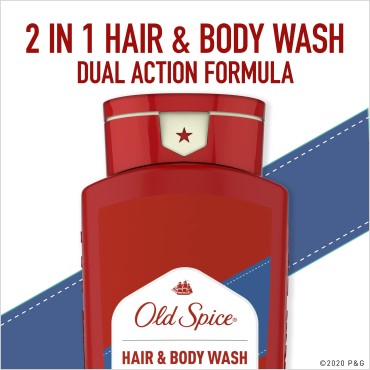Old Spice High Endurance Hair + Body Wash for Men, Crisp Scent, 18 fl oz