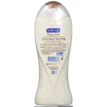 Softsoap Body Butter Coconut Scrub, Body Buff Wash 15 oz (Pack of 1)