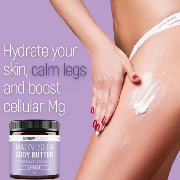 Magnesium Body Butter for Women & Men - Lightly Scented with Lavender