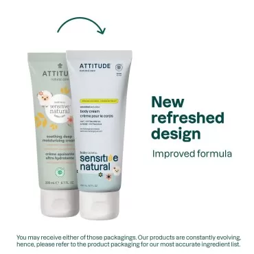 Attitude Deep Moisturizing Body Cream, Plant and Mineral-Based Ingredients, Vegan and Cruelty-free Personal Care Products for Sensitive Skin, Unscented, 6.7 Fl Oz