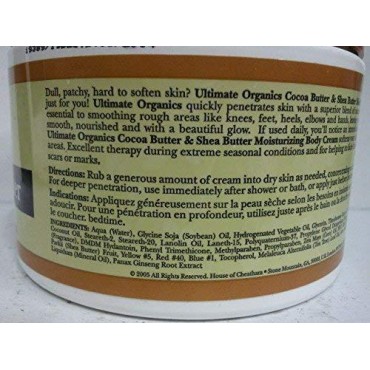 Ultimate Organic Cocoa Butter & Shea 8 oz. Jar...