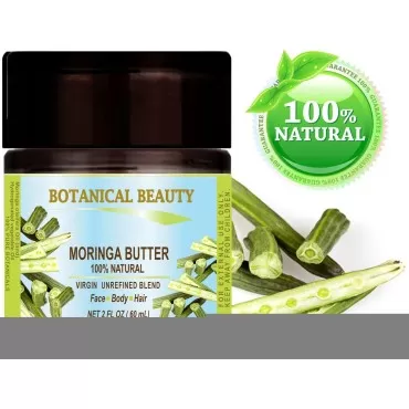 MORINGA BUTTER - OIL 100% Natural/VIRGIN UNREFINED RAW 2 Fl.oz.- 60 ml. For Skin, Hair and Nail Care.