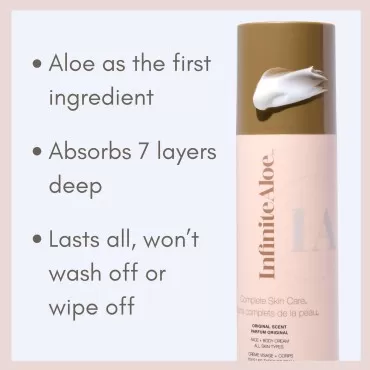 InfiniteAloe Complete Skin Care Airless Pump Bundle with Two Travel Sizes Included (Original Scent)