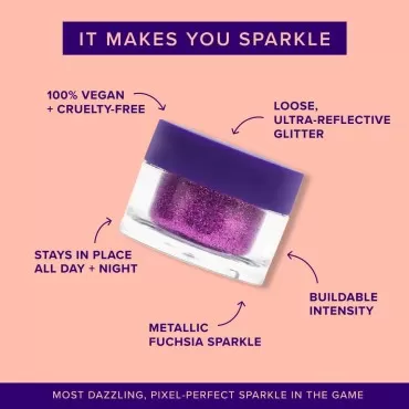 Unicorn Snot Holographic Cosmetic Glitter - Face & Body Glitter Glitter Eyeshadow Holiday Stocking Stuffers Christmas Gift Sparkly Eyeshadow - Vegan & Gluten Free - 0.10oz/3g (Smirk/Metallic Fuschia)