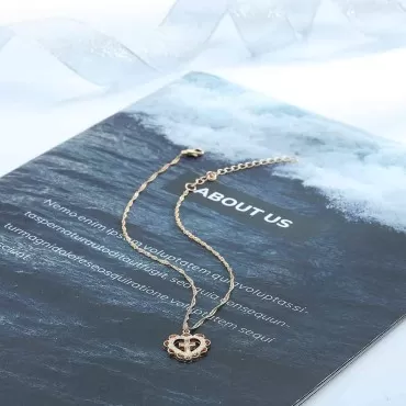 Edary Heart Necklace Cross Pendant Necklaces Gold Jewelry Accessories for Women and Girls.