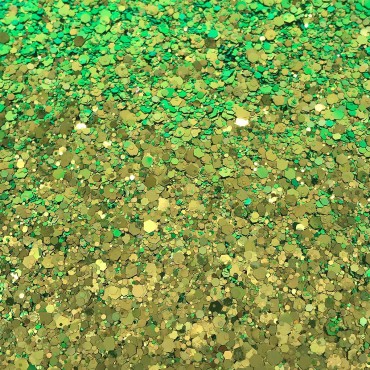 Color Shift - Chunky Cosmetic Glitter ? Festival Rave Beauty Makeup Face Body Nail ? (Green/Gold)