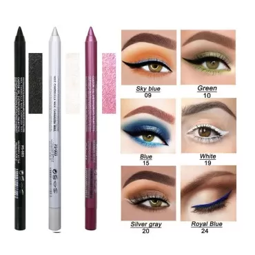 MAFK 2 colors Eyeliner Pen Set, Eye Shadow Pencil, Pearl Eyeliner Kit Metallic Eyeliner Pencil Glitter Eyeliner for Women Eye&Lip Liner Professional Eye Makeup Set Colorful Eyeliner Eye Color (Smoky)