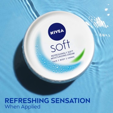 Nivea Soft Cream, Refreshingly Soft Moisturizing Cream, Body Cream, Face Cream, and Hand Cream, 3 Pack of 6.8 Oz Jars