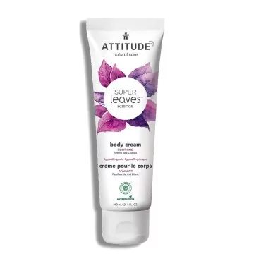 ATTITUDE Body Cream, EWG Verified, Dermatologically Tested, Plant and Mineral-Based, Vegan Beauty Products, Soothing, White Tea Leaves, 8 Fl Oz