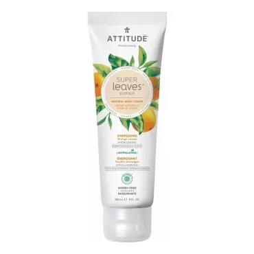ATTITUDE Body Cream, EWG Verified, Plant- and Mineral-Based Ingredients, Vegan and Cruelty-free, Energizing, Orange Leaves, 8 Fl Oz