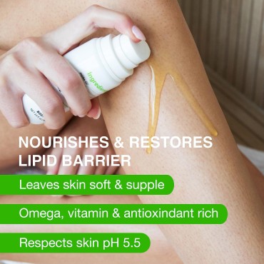 Ingredients Organic Dry Body Oil for Shower, Bath, Women Men Teens, Moisturizing Multi-purpose for All Skin Types - Jojoba Baobab Vanilla Orange Lavender