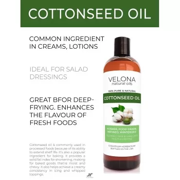 velona Cotton Seed Oil 8 oz | 100% Pure and Natura...
