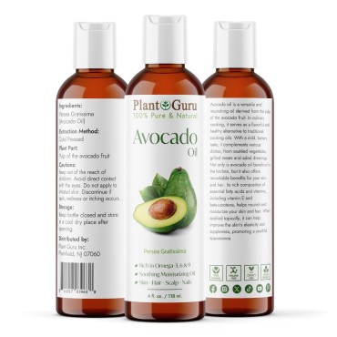 Carrier Oil Variety Set 4 oz. Cold Pressed 100% Pure Natural Sweet Almond, Avocado, Coconut Fractionated, Grapeseed. for Aromatherapy Essential Oils, Skin & Hair Growth, Moisturizer, Body Massage.