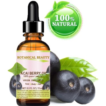 Botanical Beauty ACAI BERRY OIL. 100% Pure/Natural...